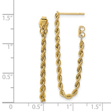 Load image into Gallery viewer, 14k Polished Rope Dangle Earrings
