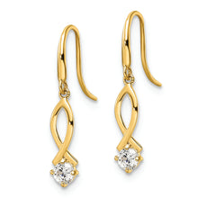 Load image into Gallery viewer, 14k CZ Dangle Earrings
