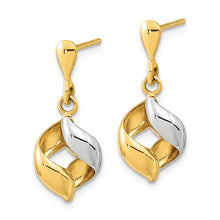 Load image into Gallery viewer, 14K w/ White Rhodium Polished Fancy Dangle Post Earrings
