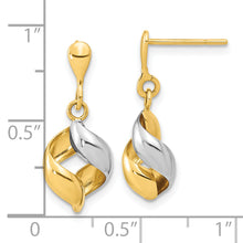 Load image into Gallery viewer, 14K w/ White Rhodium Polished Fancy Dangle Post Earrings

