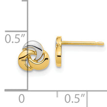 Load image into Gallery viewer, 14K Polished White Rhodium Knot Post Earrings
