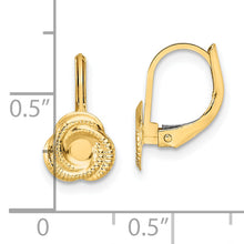 Load image into Gallery viewer, 14K Polished Love Knot Leverback Earrings
