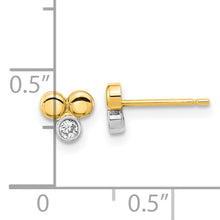 Load image into Gallery viewer, 14K White Rhodium Polished CZ Three Circle Post Earrings
