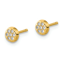Load image into Gallery viewer, 14K Polished CZ Circle Post Earrings
