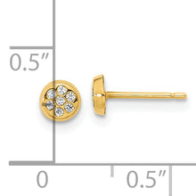 Load image into Gallery viewer, 14K Polished CZ Circle Post Earrings
