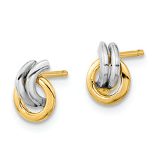 Load image into Gallery viewer, 14K Polished White Rhodium Open Circle Post Earrings

