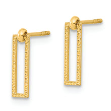 Load image into Gallery viewer, 14K Polished Open Rectangle Dangle Post Earrings
