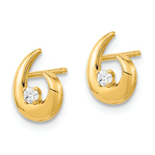 Load image into Gallery viewer, 14K Polished CZ Fancy Post Earrings
