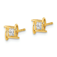 Load image into Gallery viewer, 14K Polished CZ Square Design Post Earrings
