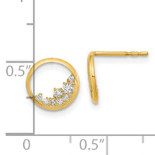 Load image into Gallery viewer, 14K Polished Open Circle CZ Post Earrings
