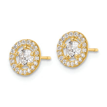 Load image into Gallery viewer, 14k CZ Halo Stud Earrings
