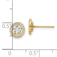 Load image into Gallery viewer, 14k CZ Halo Stud Earrings
