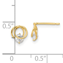 Load image into Gallery viewer, 14k Yellow Gold Polished CZ Circles Post Earrings
