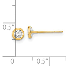 Load image into Gallery viewer, 14K Polished Circle Bezel with CZ Post Earrings
