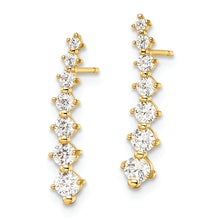 Load image into Gallery viewer, 14K Polished White CZ Post Earrings
