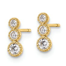 Load image into Gallery viewer, 14k CZ Post Earrings

