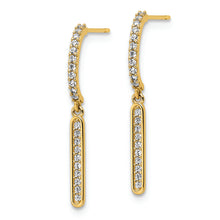 Load image into Gallery viewer, 14K CZ Dangle Post Earrings
