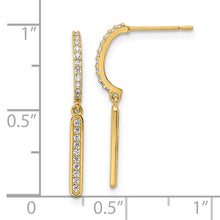 Load image into Gallery viewer, 14K CZ Dangle Post Earrings
