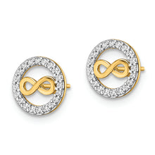 Load image into Gallery viewer, 14k CZ Infinity Symbol Post Earrings
