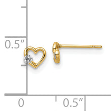 Load image into Gallery viewer, 14k CZ Heart Post Earrings
