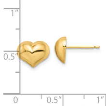 Load image into Gallery viewer, 14k Polished Puffed Heart Post Earrings
