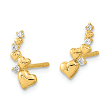 Load image into Gallery viewer, 14K Polished Heart CZ Post Earrings
