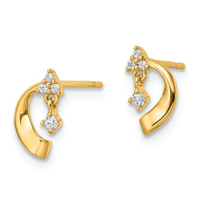 Load image into Gallery viewer, 14K CZ Post Earrings

