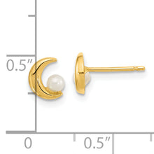 Load image into Gallery viewer, 14K Polished Half Moon 2.5-3mm Freshwater Cultured Pearl Post Earrings
