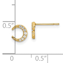 Load image into Gallery viewer, 14k CZ Moon Post Earrings
