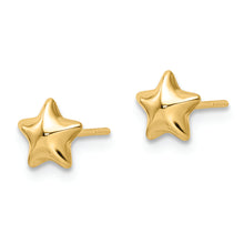 Load image into Gallery viewer, 14k Polished Small Puffed Star Post Earrings
