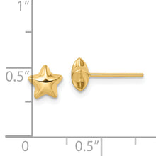 Load image into Gallery viewer, 14k Polished Small Puffed Star Post Earrings
