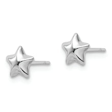 Load image into Gallery viewer, 14k White Polished Small Puffed Star Post Earrings
