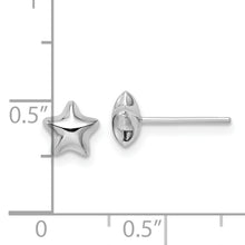 Load image into Gallery viewer, 14k White Polished Small Puffed Star Post Earrings
