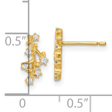 Load image into Gallery viewer, 14k Yellow Gold Polished CZ Tree Branch Post Earrings
