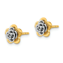Load image into Gallery viewer, 14K Two-tone Flower Post Earrings
