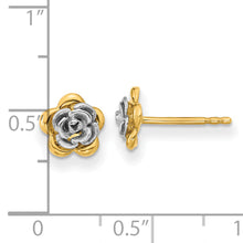 Load image into Gallery viewer, 14K Two-tone Flower Post Earrings
