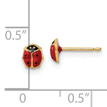 Load image into Gallery viewer, 14k Polished Enameled Small Ladybug Post Earrings
