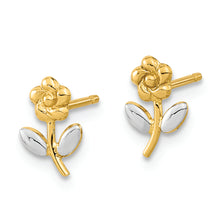 Load image into Gallery viewer, 14K and Rhodium Flower Post Earrings
