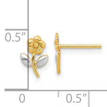 Load image into Gallery viewer, 14K and Rhodium Flower Post Earrings
