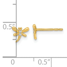 Load image into Gallery viewer, 14K Polished Dragonfly with CZ Post Earrings
