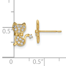 Load image into Gallery viewer, 14k CZ Cat Post Earrings
