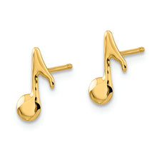 Load image into Gallery viewer, 14K Polished Music Note Post Earrings
