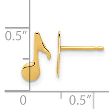 Load image into Gallery viewer, 14K Polished Music Note Post Earrings
