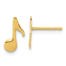 Load image into Gallery viewer, 14K Polished Music Note Post Earrings
