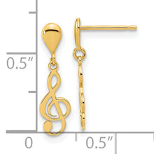 Load image into Gallery viewer, 14K Polished Treble Clef Dangle Earrings
