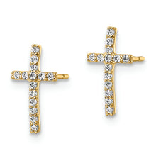 Load image into Gallery viewer, 14k CZ Cross Post Earrings
