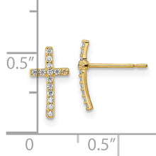 Load image into Gallery viewer, 14k CZ Cross Post Earrings
