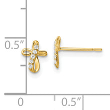 Load image into Gallery viewer, 14k CZ Cross Post Earrings
