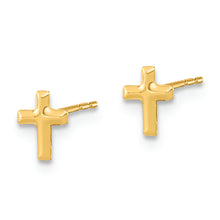 Load image into Gallery viewer, 14K Polished Set of Ball Post CZ Flowers and Cross 3 Pair Earrings Set
