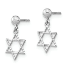 Load image into Gallery viewer, 14KW Polished Star of David Post Dangle Earrings
